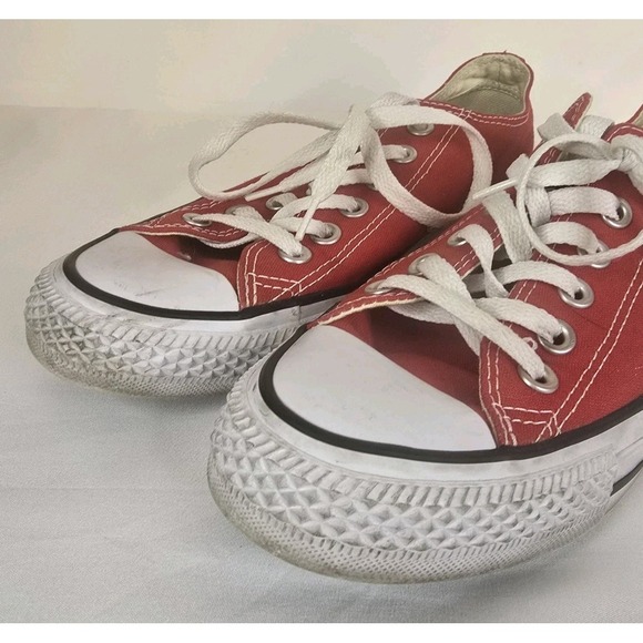 Women's Converse All Star Shoes Size 7 Red And White - Picture 3 of 16